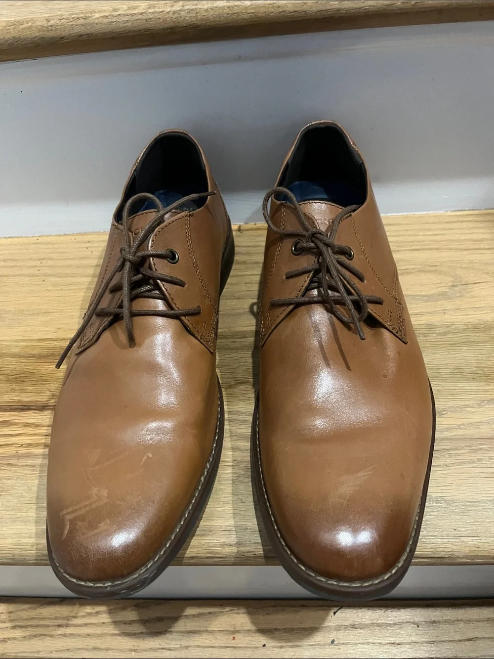 Rockport Tan Leather Derby Lace-Up Shoes